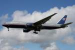   United B777-200 N765UA im Anflug auf 27L in LHR / EGLL / London Heathrow am 25.08.2011