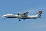 Croatia Airlines, 9A-CQA, Bombardier DHC-8-402,  Slavonija ,  Bravo Vatreni  Fussball Sticker, 10.September 2018, ZRH Zürich, Switzerland.