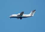 Hemus Air, eine seit 1991 bestehende bulgarische Charterfluggesellschaft hier mit British Aerospace BAe 146-200 LZ-HBZ beim Landeanflug zum Flughafen Berlin-Tegel, spter Vormittag 26.06.08.