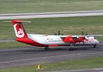 Air Berlin (LGW), D-ABQK (ex SkyWork HB-JIK), De Havilland Canada, 8Q-400, 02.04.2014, DUS-EDDL, Düsseldorf, Germany