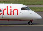 Air Berlin (LGW), D-ABQK (ex SkyWork HB-JIK), De Havilland Canada, 8Q-400 (Bug/Nose), 02.04.2014, DUS-EDDL, Düsseldorf, Germany