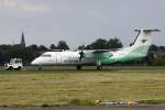 Wideroe Dash 8-300 LN-WFS wird am 04.06.2014 über die 08 zur Maintence Halle gezogen 