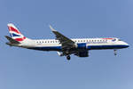 British Airways - CityFleyer, G-LCYR, Embraer, ERJ-190, 18.04.2018, FRA, Frankfurt, Germany           