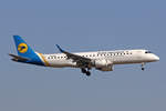Ukraine International Airlines, UR-EMD, Embraer Emb-190LR, msn: 19000602, 21.Februar 2019, ZRH Zürich, Switzerland.