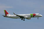 TAP Express (Operated by Portugalia Airlines), CS-TPO, Embraer ERJ-190LR, msn: 19000432,  Açores , 21.Mai 2022, ZRH Zürich, Switzerland.