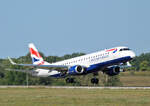 British Airways, ERJ-190-100SR, G-LCAH, BER, 02.09.2022