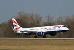 British Airways, ERJ-190-100SR, G-LCYD, BER, 22.03.2025