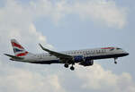 British Airways, ERJ-190-100LR, G-LCAE, BER, 02.05.2025