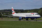 BA CityFlyer, G-LCYV, Embraer ERJ-190LR, msn: 19000255, 29.Mai 2025, ZRH Zürich, Switzerland.