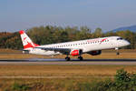 Austrian Airlines, OE-LWC, Embraer ERJ-195LR, msn: 19000350, 16.August 2018, BSL Basel-Mülhausen, Switzerland.
