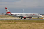 Austrian Airlines, OE-LWJ, Embraer ERJ-195LR, msn: 19000507, 29.September 2019, FRA Frankfurt, Germany.