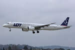 LOT Polish Airlines, SP-LEA, Embraer E195-E2, msn: 19020124, 28.März 2025, ZRH Zürich, Switzerland.