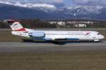 Austrian Arrows, OE-LVC, Fokker, F-100, 02.01.2010, GVA, Geneve, Switzerland       