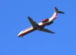 AIR BERLIN Fokker 100 (FK100) als Flug AB 6812 aus Dsseldorf im Landeanflug auf Dresden-Klotzsche; 02.06.2008