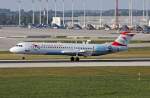 Austrian Arrows, OE-LVF  Yerevan , Fokker 100 bei der Landung in MUC aus Wien (VIE) 14.09.2012