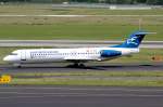Montenegro Airlines 4O-AOM nach der Landung in Düsseldorf 7.6.2014