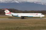 Austrian Airlines, OE-LVC, Fokker, F-100, 30.01.2016, GVA, Geneve, Switzerland         