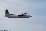 Eine Fokker F50 nach dem Start in Hamburg Fuhlsbttel am 16.08.08
