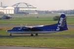 Fokker F50 OO-VLR der VLM am 10.04.09 in Hamburg Fuhlsbttel.