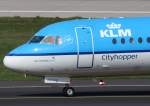 KLM cityhopper, PH-WXD, Fokker, 70 (Bug/Nose), 02.04.2014, DUS-EDDL, Düsseldorf, Germany