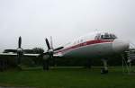 Interflug der DDR Iljuschin IL-18D DDR-STH in der Luftfahrtausstellung bei Hermeskeil im strmenden Regen im Jahr 2007