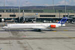 SAS Scandinavian Airlines, LN-RMT, McDonnell Douglas MD-82, msn: 53001/1815,  Jarl Viking , 24.März 2008,  ZRH Zürich, Switzerland.