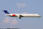 SAS Scandinavian Airlines, LN-ROP, McDonnell Douglas, MD-82, msn: 49384/1237, 09.Juni 2008, ZRH Zürich, Switzerland.