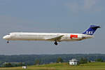 SAS Scandinavian Airlines, LN-ROR, McDonnell Douglas MD-82, msn: 49385/1244, 09.Juni 2005, ZRH Zürich, Switzerland. 