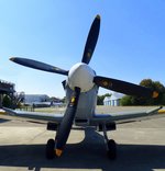 Spitfire VIII, MT 928, der mächtige Vierblatt-Verstellpropeller des englischen Jagdflugzeuges von 1944, Flugplatz Bremgarten, Aug.2016