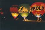 Juni 2002: Hessentag in Idstein. Am Abend nach dem vorangegangenen Massenstart der Heissluftballons war  Ballonglhen  angesagt