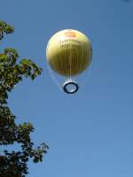 Fesselballon an der Göltzschtalbrücke bei Mylau/Sachsen,  ca.80m Aufstieg für etwa 15 Personen,  eine Mitfahrt lohnt sich!