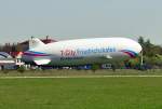 Zeppelin LZ N07 100 D-LZZF der  DZR  am Haltemast auf dem Flugplatz Oberschleiheim - 28.04.2012