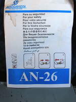 Blick auf den Vordersitz in einer Antonov AN 26 am 04. November 2007.