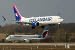 Icelandair, Boeing B 737 MAX 9, TC-ICD, Eurowings Europe Malta, Airbus A 320-214, 9H-EWG, BER, 03.03.2024