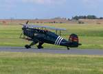 Bücker Bü 133PA Jungmeister (Nachbau mit M 337A Triebwerk) SP-YBK auf der Piste 06 bei der Vintage Aerobatic World Championship  2019 in Gera (EDAJ) am 17.August