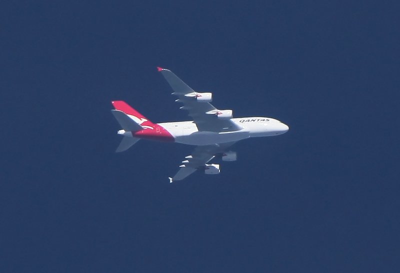 berflug A380 Qantas ber ETSN Neuburg,Germany.