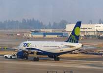 Airbus A 319, CC-AJF, SKY Airline, Aeropuerto Santiage de Chile (SCL), 1.1.2017