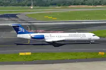 Fokker 100 der Montenegro Airlines, 40-AOP, taxy in DUS - 29.08.2017