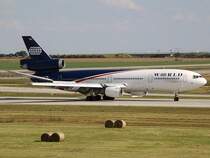 Die DC10-30 N138WA der World Airways landete am Nachmittag des 13.7.2009 in Leipzig.