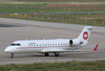 Cimber Air Canadair Regjet CRJ100 OY-RJH bei der Ankunft auf dem Flughafen Berlin-Tegel am 26.07.2009