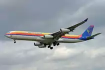 Air Jamaica, 6Y-JMP, Airbus A340-313X, msn: 257, 15.August 2006, LHR London Heathrow, United Kingdom.