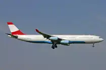 Swiss International Air Lines, HB-JML, Airbus A340-313X, msn: 263, 06.August 2007, Überflug von Wien nach Zürich, ex OE-LAL.