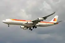 Iberia, EC-HGV, Airbus A340-313X, msn: 329,  Maria Guerrero , 11.August 2006, LHR London Heathrow, United Kingdom.