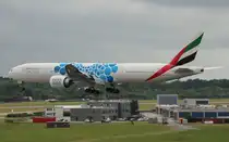 Emirates, A6-EGB,MSN 38985, Boeing 777-31H(ER), 24.06.2018, HAM-EDDH, Hamburg, Germany (Expo 2020 Dubai blue livery) 
