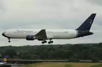 Blue Panorama Airlines, EI-DBP, MSN 26389, Boeing 767-35H(ER), 24.06.2018, HAM-EDDH, Hamburg, Germany (Name: Cittá Di Merida) 