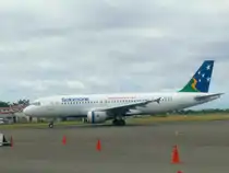 Solomon Airlines, H4-BUS,  Airbus A 320-221 auf dem Vorfeld des Honiara International Airport  (HIR-AGGH) am 7.7.2019