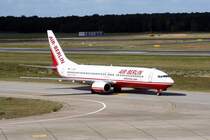 Air Berlin B 737-85F D-ABBM bei der Ankunft auf dem Flughafen Berlin-Tegel am 12.09.2009