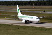 Germania B 737-75B D-AGER bei der Ankunft auf dem Flughafen Berlin-Tegel am 12.09.2009