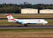 Austrian Arrows Fokker 70 OE-LFQ beim Start in Berlin-Tegel am 20.09.2009