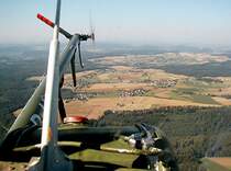 Kein allt�glicher Ausblick vom Hubschrauber (Hughes 269 C). Aufgenommen im Sommer 2002.